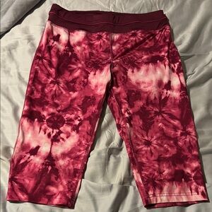 Danskin Now Women's Tie-Dye Bike Shorts in Red and Pink